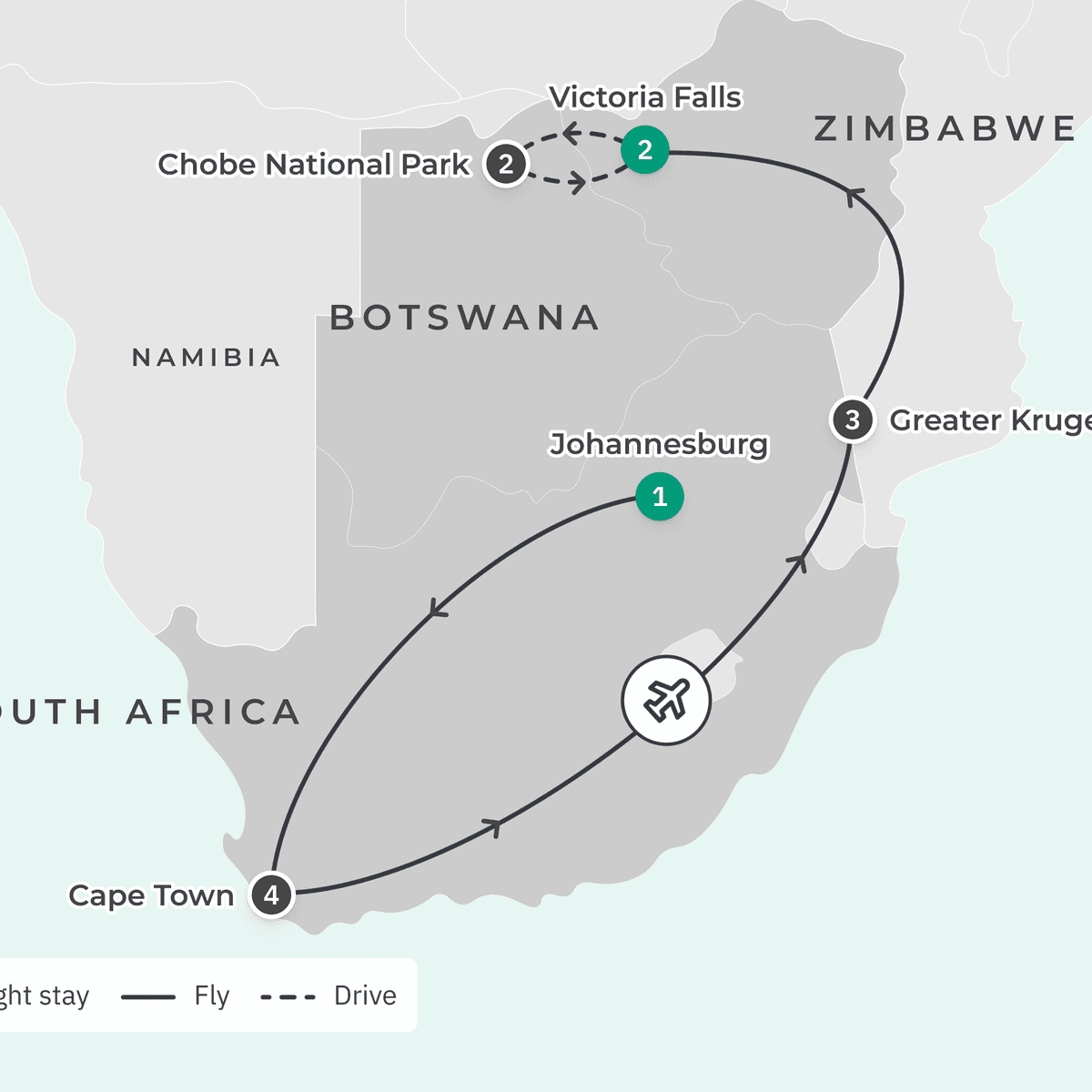 Deluxe 13-Day Southern Africa Safari 2027 with Victoria Falls, Greater Kruger & Chobe National Parks by  3
