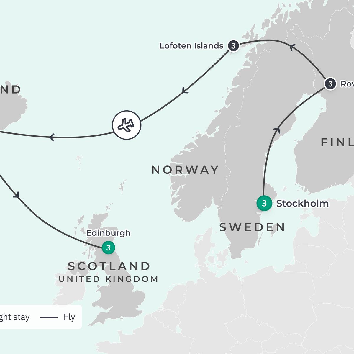 Midnight Sun by Private Charter Flight: Luxury Escapes Exclusive 16-Day Tour Across 4 Nordic Countries & Scotland w. Return International Flights  by  2