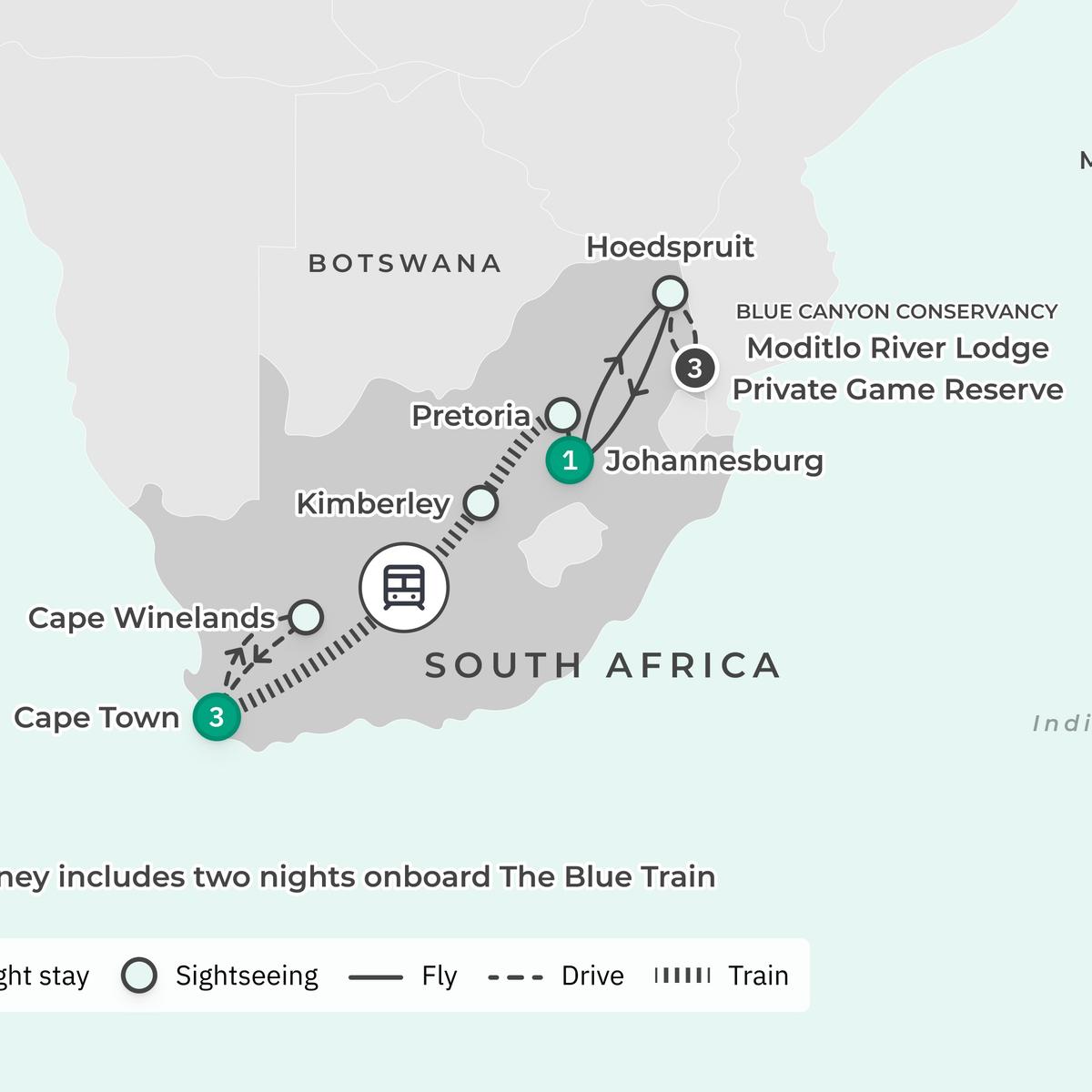 Premium 10-Day South Africa Iconic Blue Train Journey with All-Inclusive Safari by  2