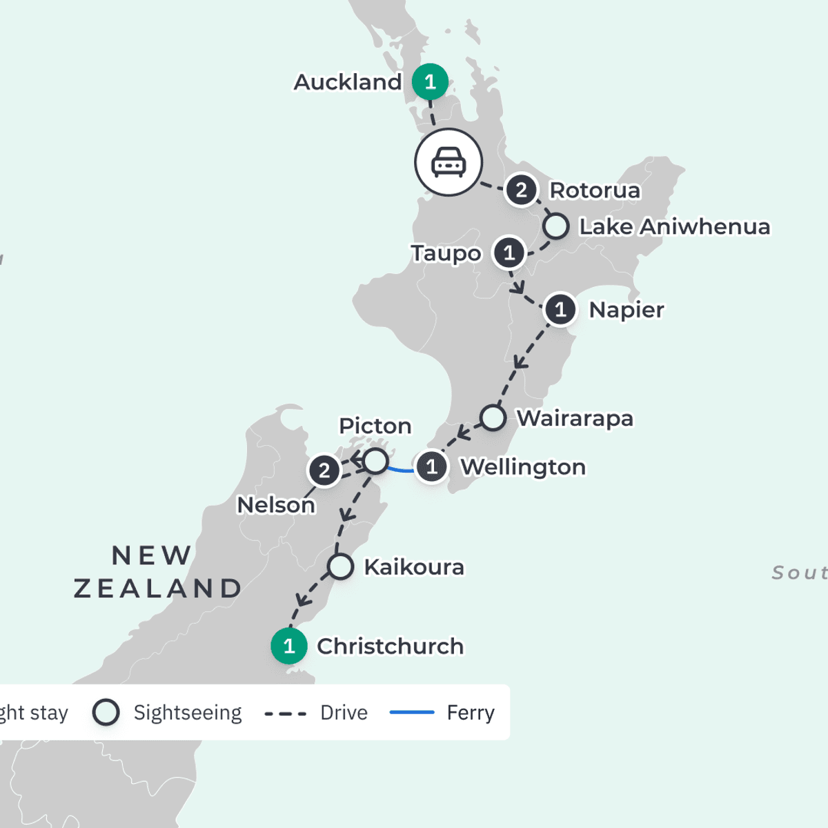 New Zealand 10-Day North to South Highlights with Waitomo Glowworm Caves & Marlborough Wine Tasting by  3