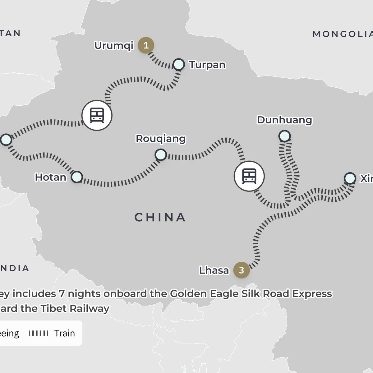 Silk Road 2026: China to Tibet Ultra-Lux Golden Eagle Rail Journey with All-Inclusive Onboard Dining & Lhasa Tour by  3