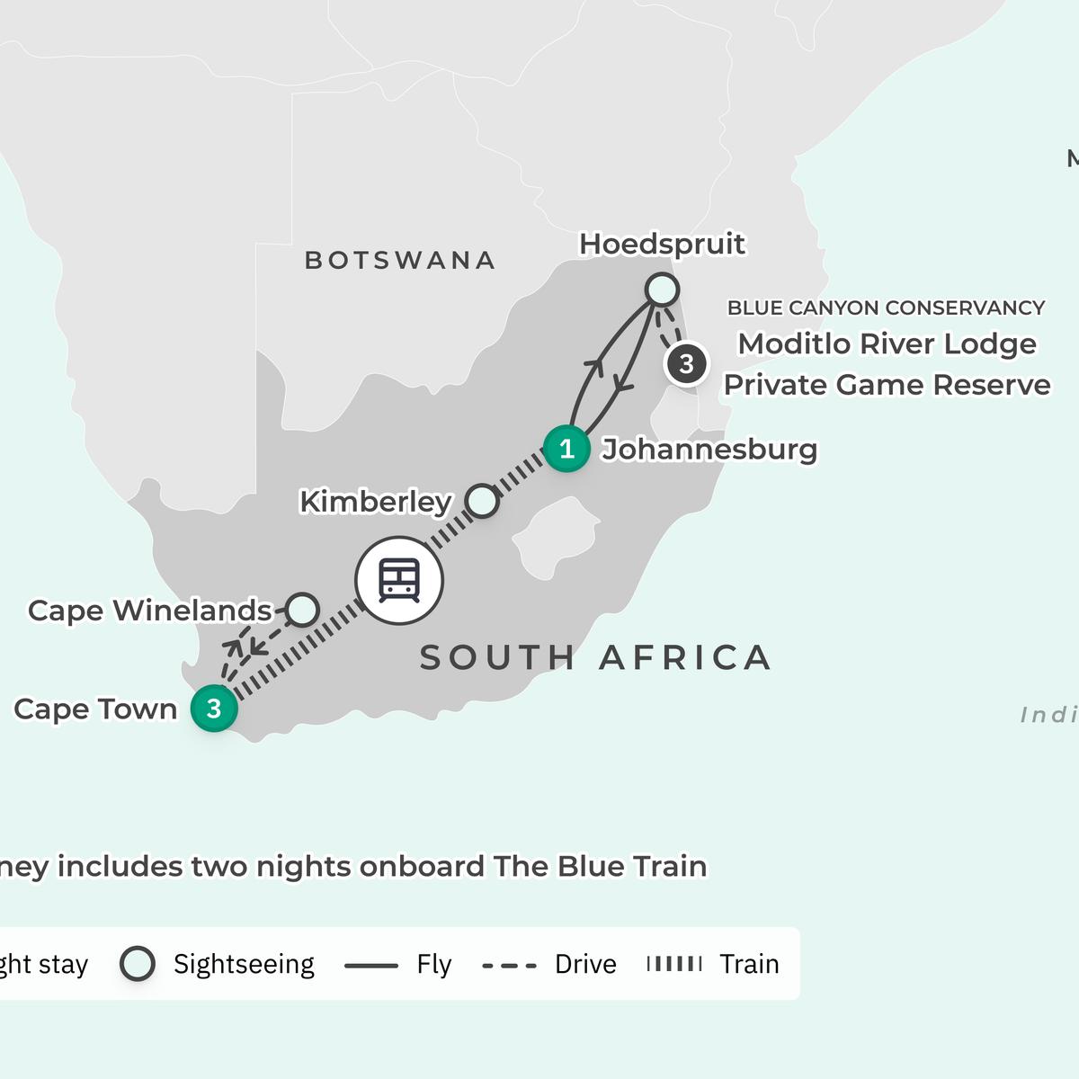 Premium 10-Day South Africa Iconic Blue Train Journey with All-Inclusive Safari by  2