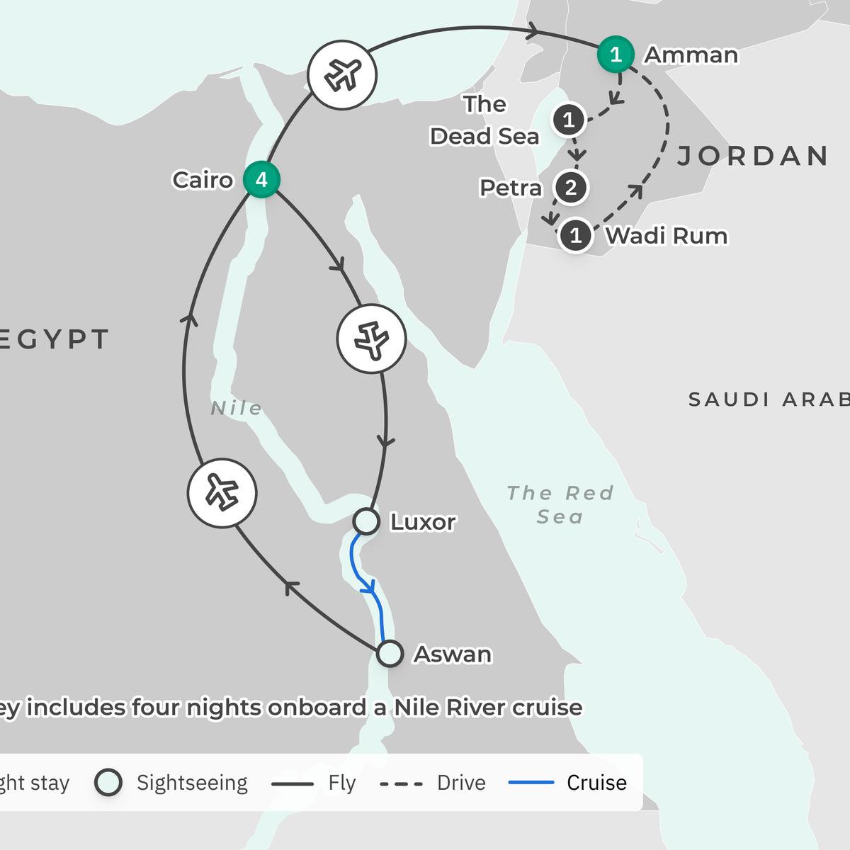 Deluxe 14-Day Egypt & Jordan Discovery 2027 with Dead Sea, Petra & Wadi Rum by  2