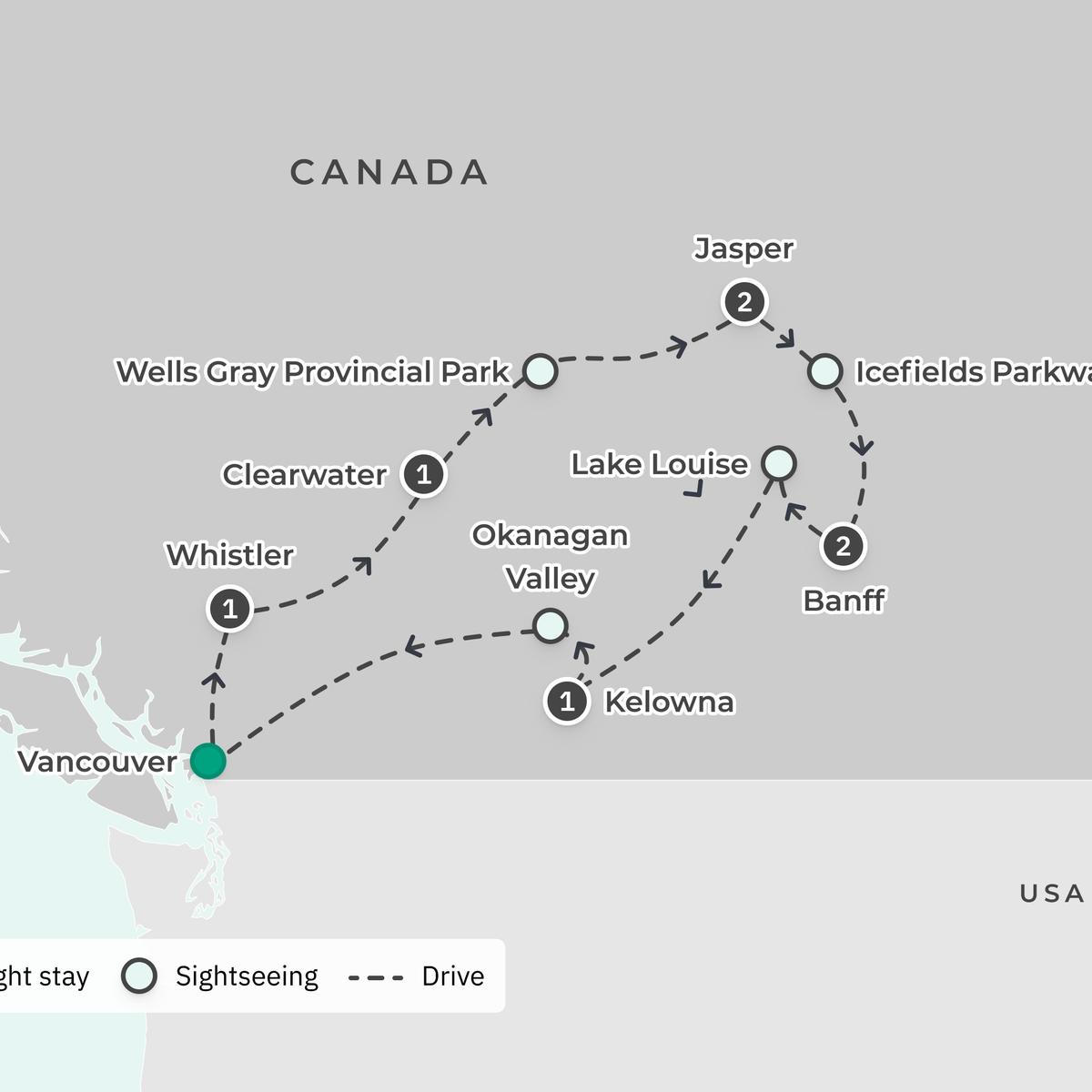 8-Day Western Canada Highlights with Whistler, Banff & Lake Louise by  2