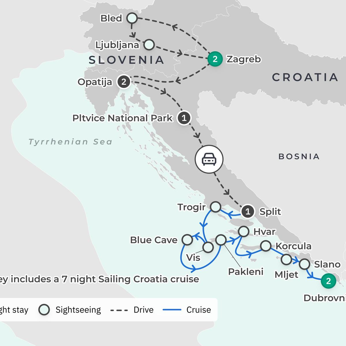 Premium 15-Day Best of Croatia 2027 with 7-Night Coastal Cruise, Slovenia & Istria by  3