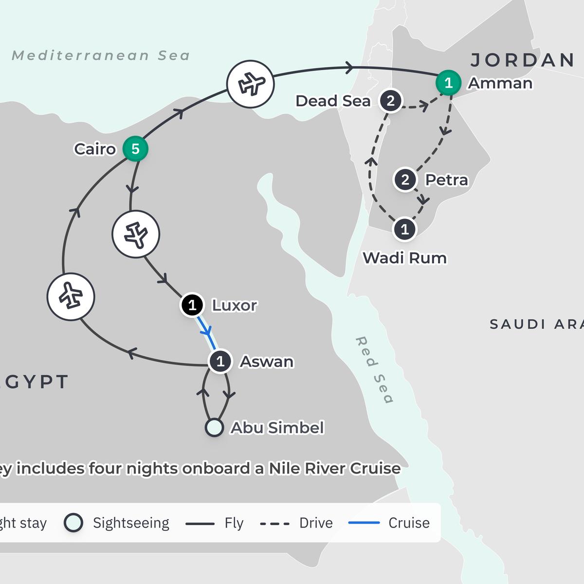 Premium 18-Day Egypt & Jordan Opulence 2027 with Abu Simbel, Petra & Wadi Rum Glamping by  2