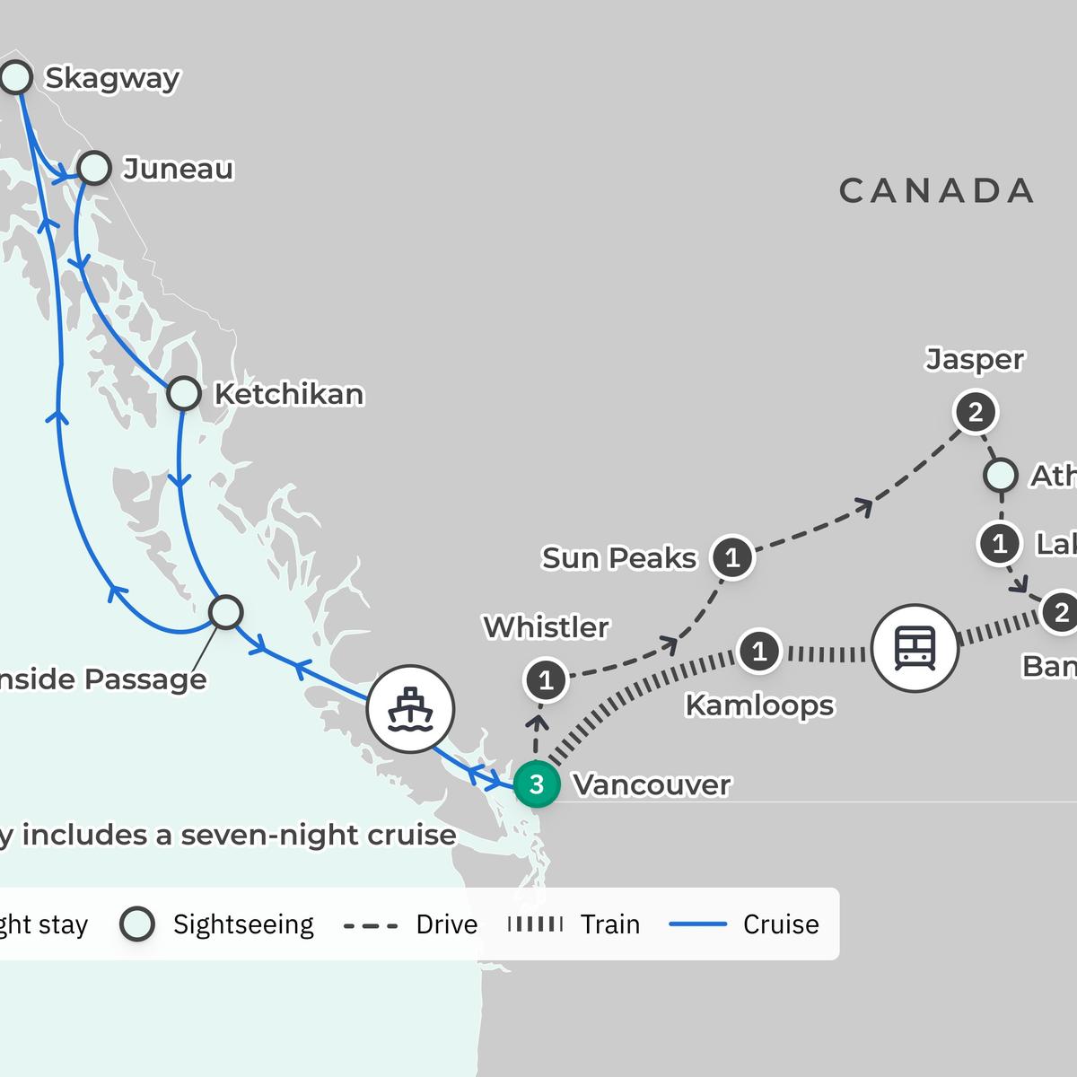 Deluxe 19-Day Canada & Alaska Rail & Sail with Rocky Mountaineer & Inside Passage Cruise by  3