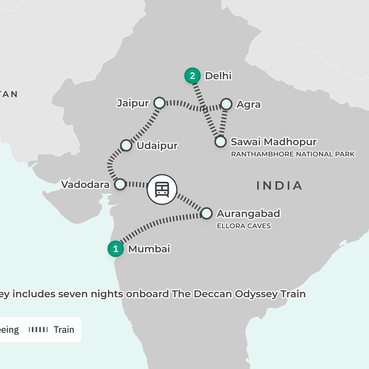 Premium 11-Day India Iconic Deccan Odyssey Luxury Rail Journey with Ranthambore, Agra & Udaipur by  3