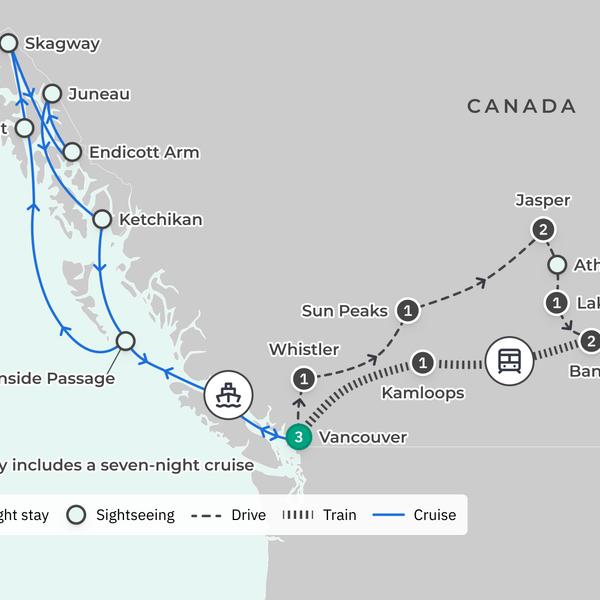 Deluxe 19-Day Canada & Alaska Rail & Sail 2026 with Rocky Mountaineer & Inside Passage Celebrity Cruise by  3