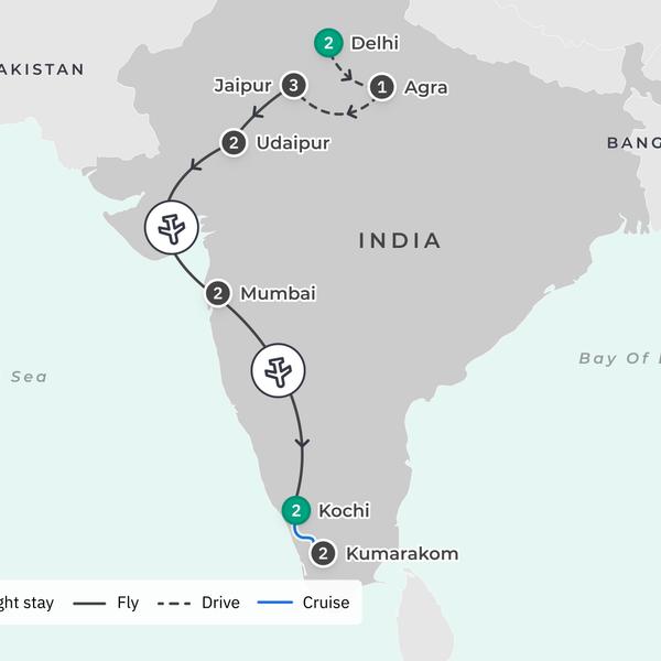 Premium 15-Day Ultimate India with Golden Triangle, Rajasthan & South India by  3