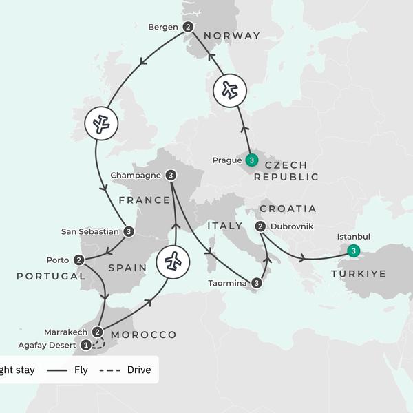 Ultimate Europe by Private Charter Flight: Luxury Escapes Exclusive 25-Day Tour with 9 Bucket-List Countries by  2