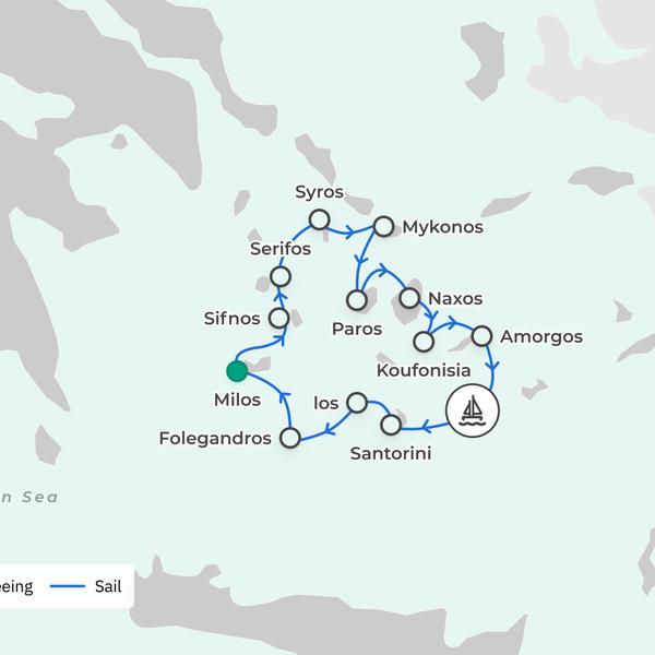 Greece 15-Day Luxury Catamaran Cyclades Odyssey 2026 with Santorini, Milos & Complimentary Drinks Onboard by  3