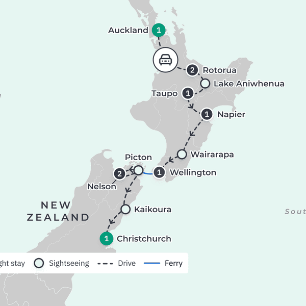 New Zealand 10-Day North to South Highlights with Waitomo Glowworm Caves & Marlborough Wine Tasting by  3