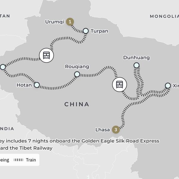 Silk Road 2026: China to Tibet Ultra-Lux Golden Eagle Rail Journey with All-Inclusive Onboard Dining & Lhasa Tour by  3