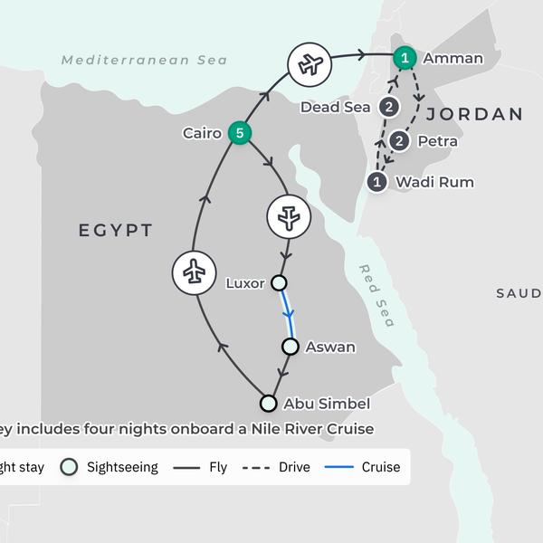 Premium 16-Day Egypt & Jordan Opulence with Abu Simbel & Petra by  3