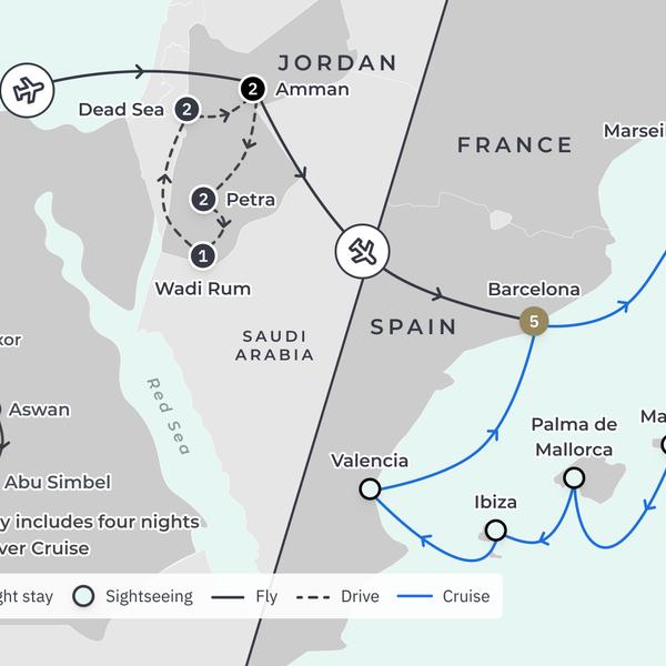 Limited Time Offer: 16-Day Egypt & Jordan Odyssey + 5-Night Nobu Barcelona Stay & 10-Night Scenic Eclipse Mediterranean Cruise by  3