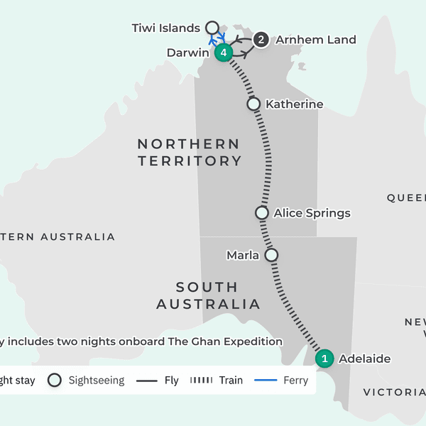 The Ghan Rail Journey from Adelaide to Darwin with Arnhem Land & Tiwi Islands Outback Adventure by Luxury Escapes Tours 3