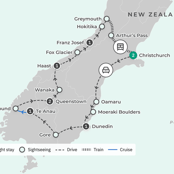New Zealand South Island 9-Day Highlights with TranzAlpine Scenic Train Ride & Doubtful Sound Cruise by  3