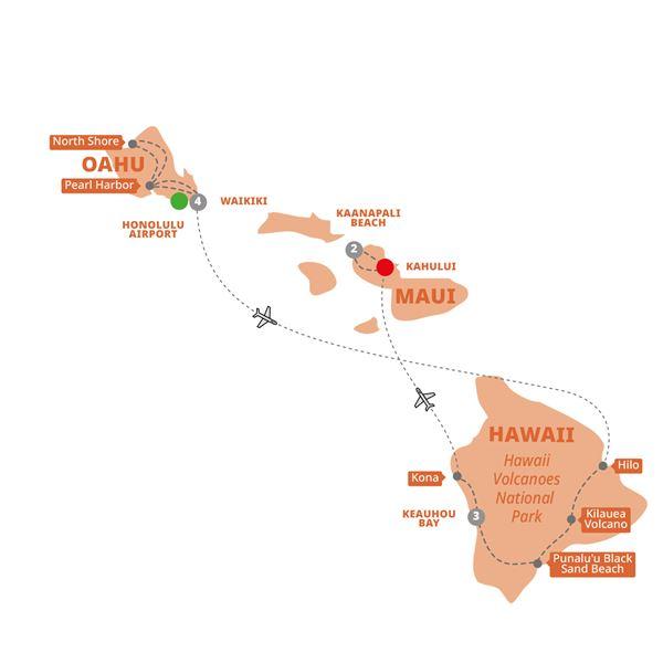 Best of Hawaii First Class route map