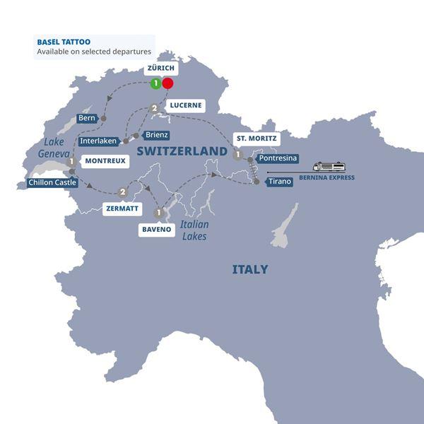 Best of Switzerland route map