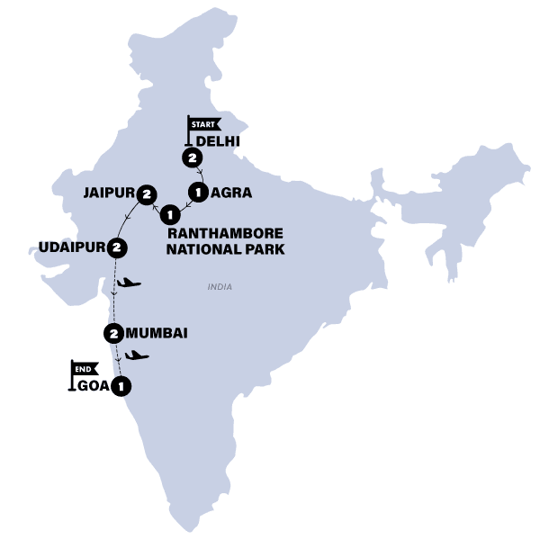 Eternal India Reunion route map