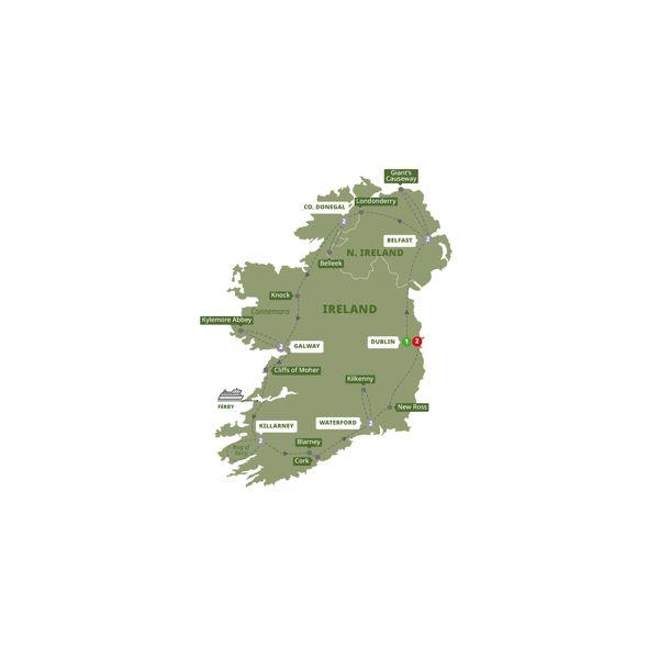 Amazing Ireland route map