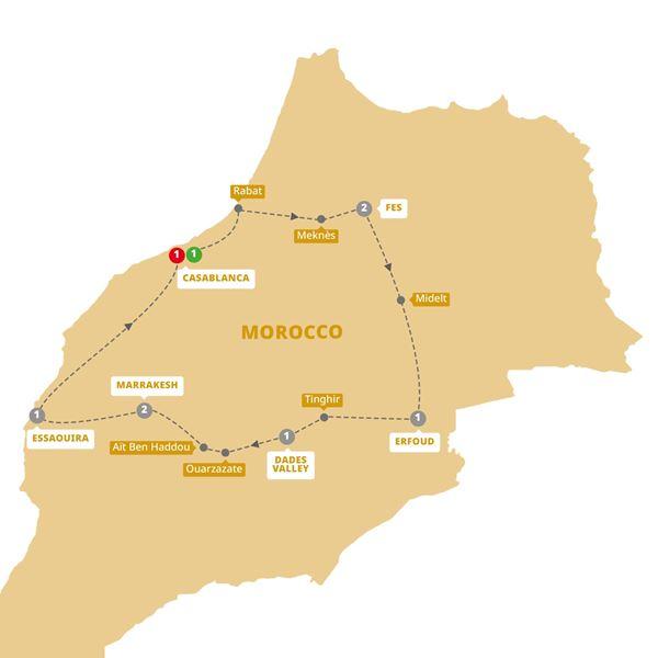 Best of Morocco route map