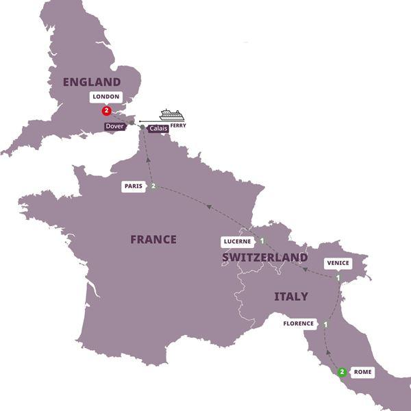 European Dream route map