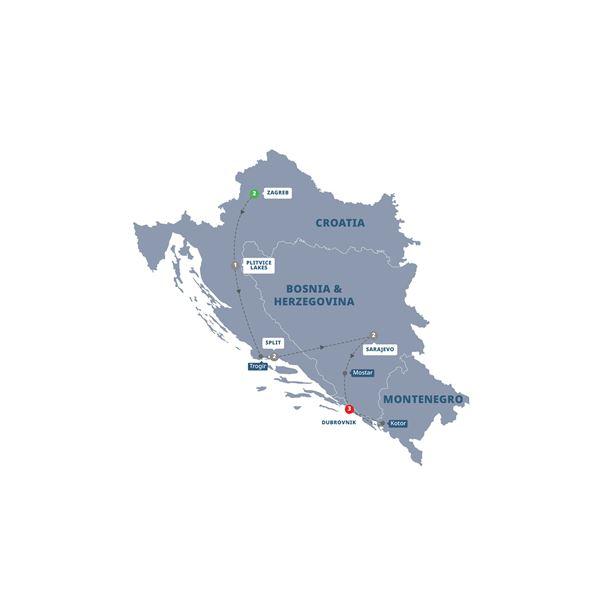Balkan Delight route map