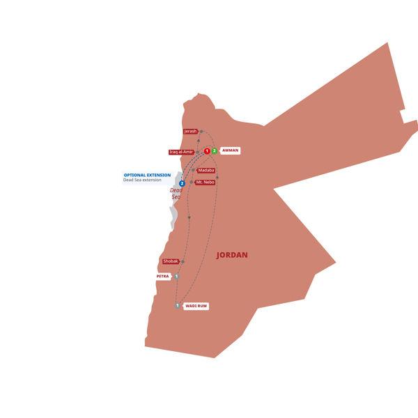 Jordan Experience route map