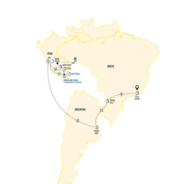 South America Discovery route map