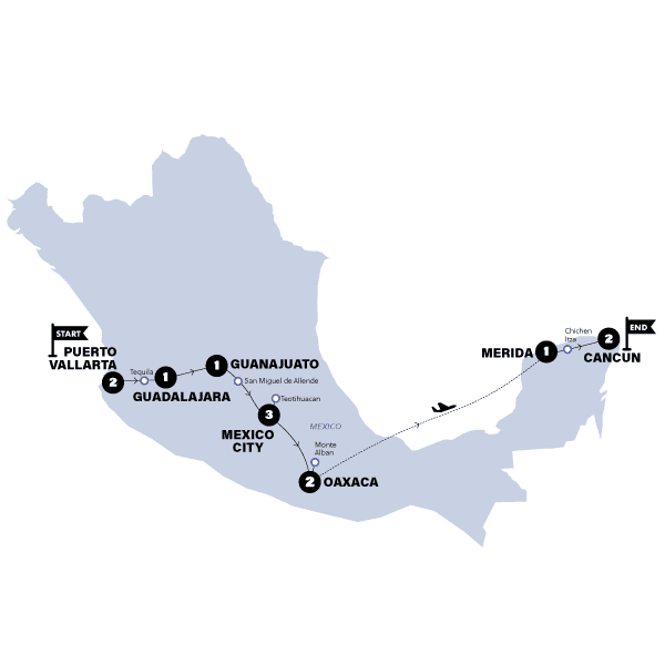 Mexico Grande route map