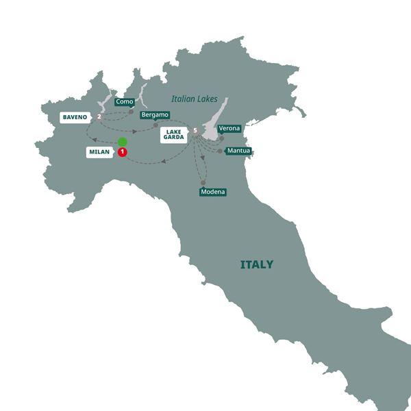 Best of the Italian Lakes route map