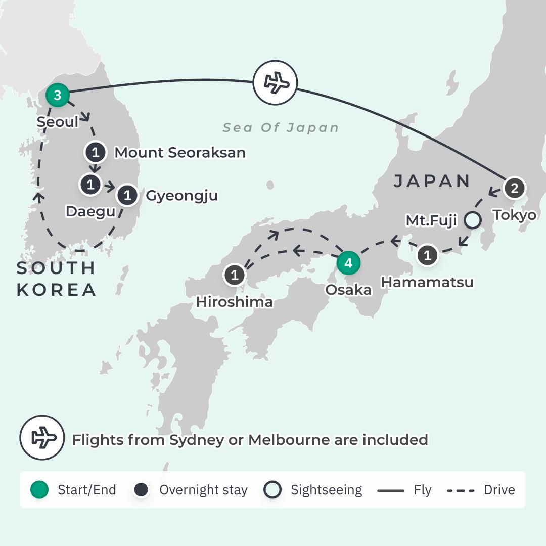 South Korea & Japan 2024 Tour with Return Flights from Australia, Kyoto