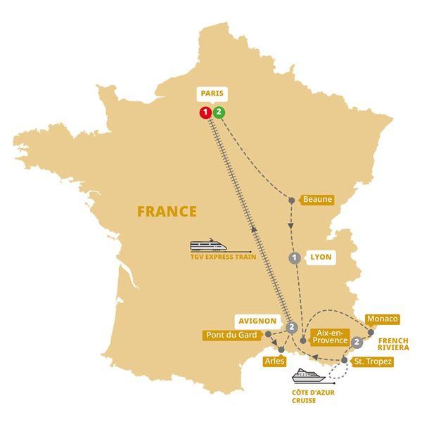 Wonderful France route map