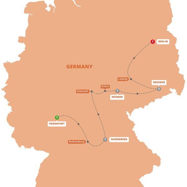 German Christmas Markets route map