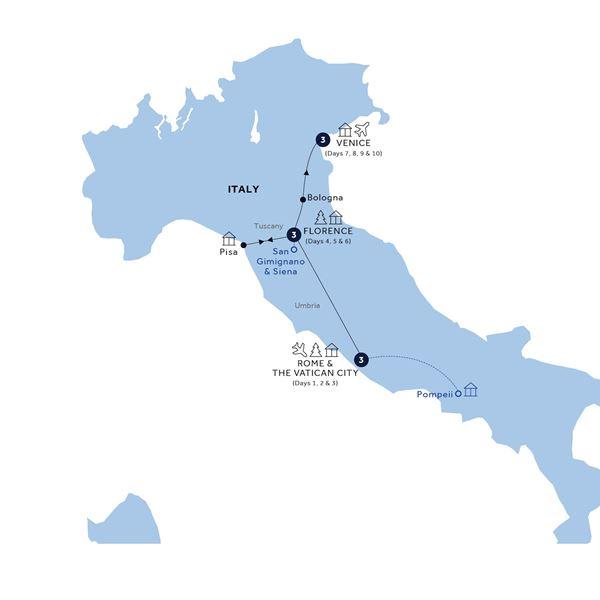 Easy Pace Italy - Classic Group, Winter route map