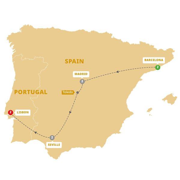 Great Iberian Cities route map