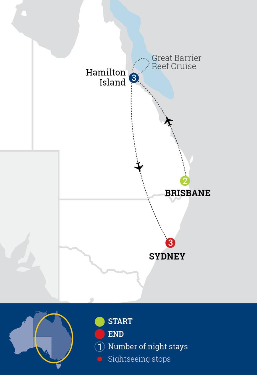 Wonders of Australia route map