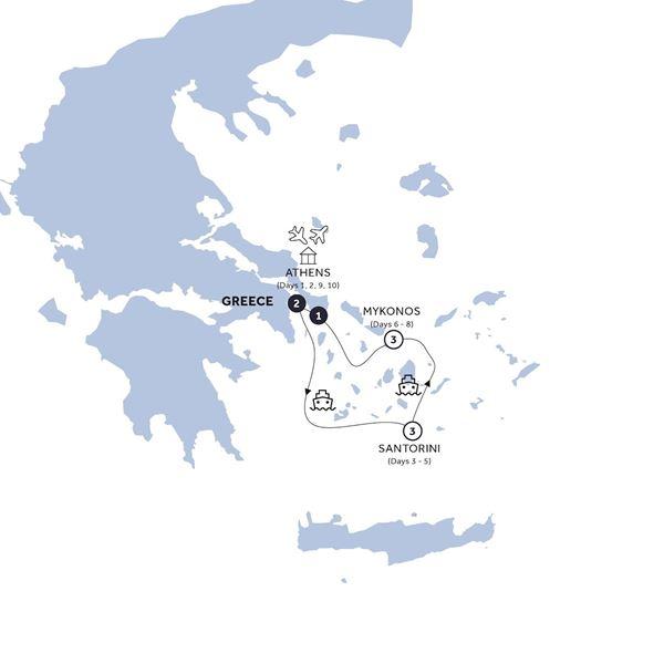 Greek Island Hopper - Classic Group route map