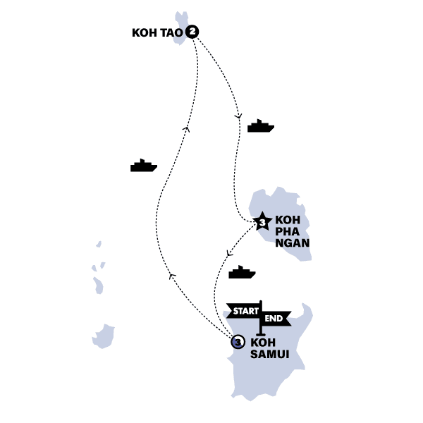 Thai Island Hopper East route map