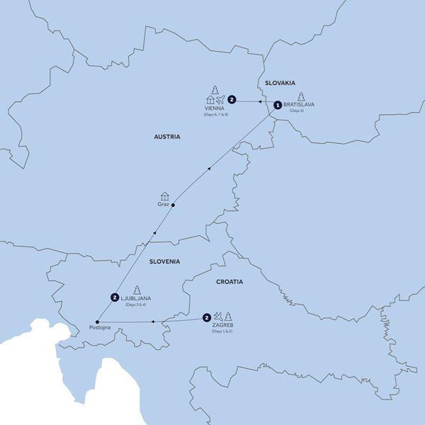 Christmas Markets of Croatia, Slovenia & Austria - Classic Group, Winter route map