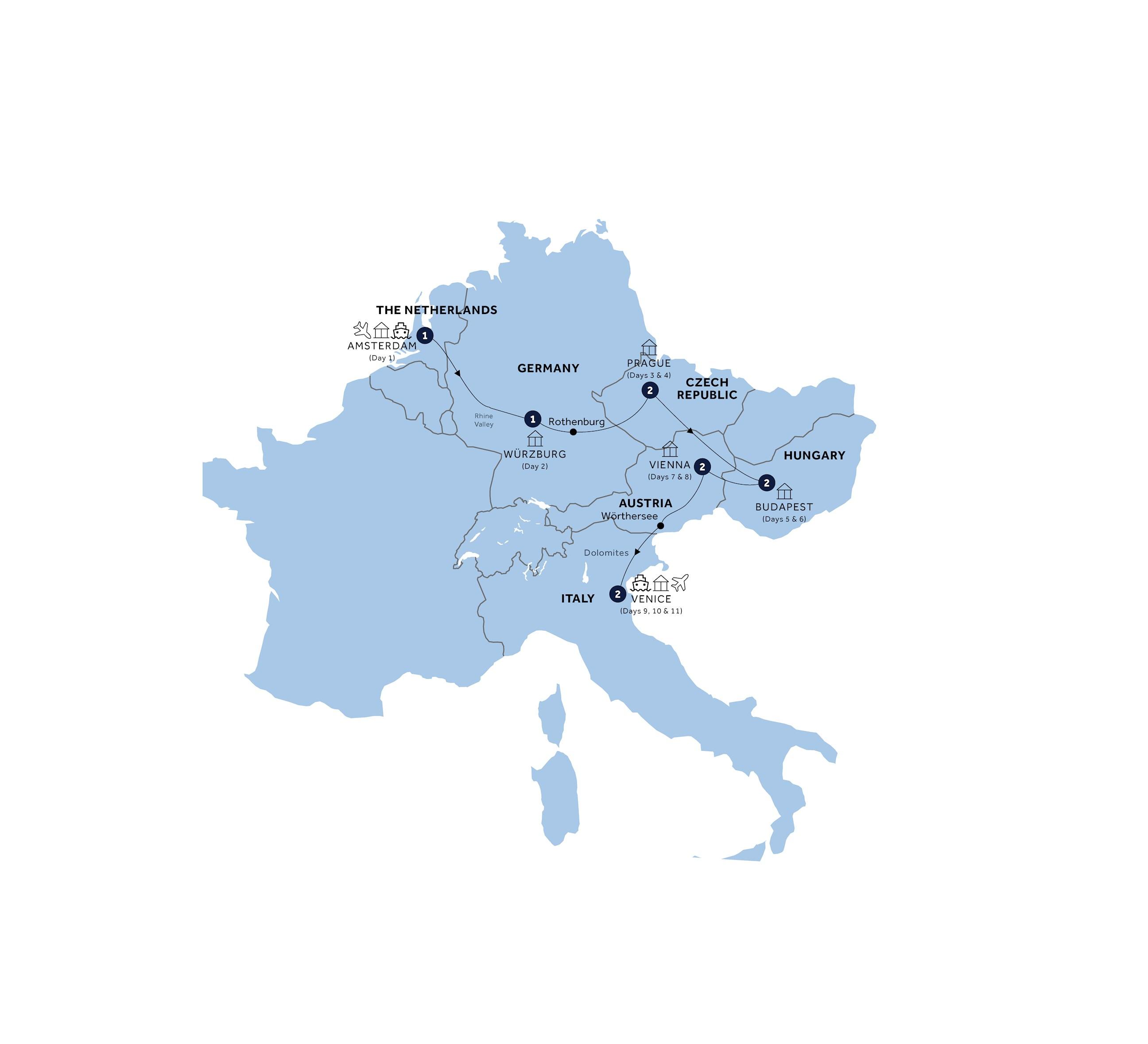 European Rhapsody - Start Amsterdam, Classic Group route map