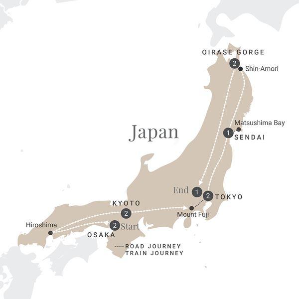 Majestic Japan route map