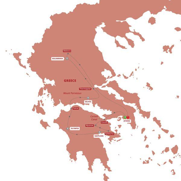 Best of Greece route map