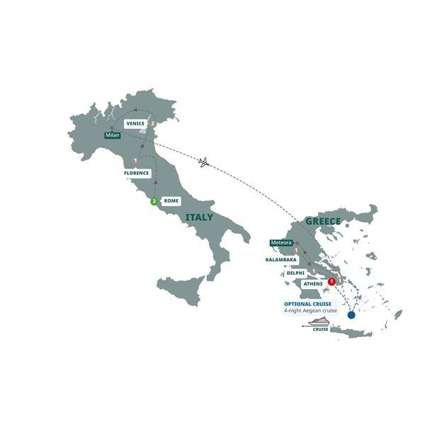 Best of Italy and Greece route map