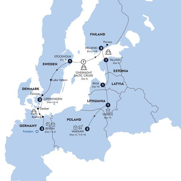 Northern Capitals - Classic Group route map