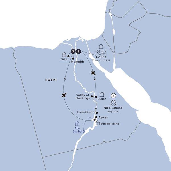 Wonders of Egypt - Classic Group, Winter route map