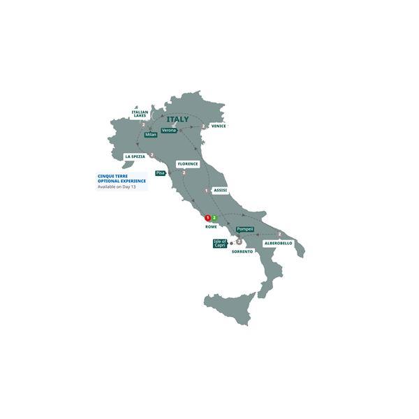 Grand Italian Experience route map