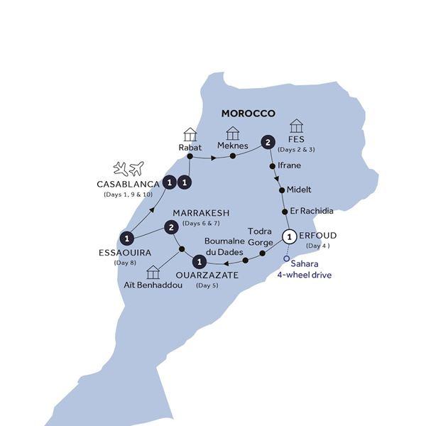 Best of Morocco - Classic Group, Winter route map